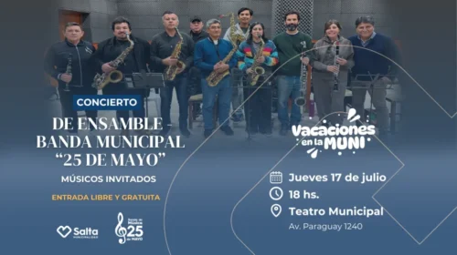 ‘Vacaciones en la Muni’ presenta concierto de ensamble con la Banda “25 de Mayo”