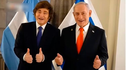 REPUDIAN REUNIÓN MILEI-NETANYAHU EN CANCILLERIA ARGENTINA