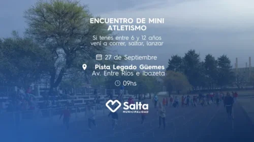 Mini Atletismo: encuentro gratuito para niños en la Pista del Legado Güemes