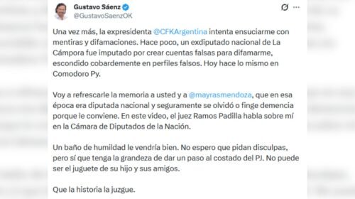 Sáenz rechazó acusaciones de Cristina Kirchner y habló de “mentiras y difamaciones”