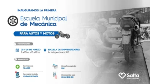 Salta abrirá la primera Escuela Municipal de Mecánica con 4.000 cupos