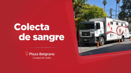 Realizan una colecta de sangre en plaza Belgrano