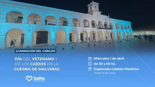 El Cabildo se iluminó en homenaje a los héroes de Malvinas