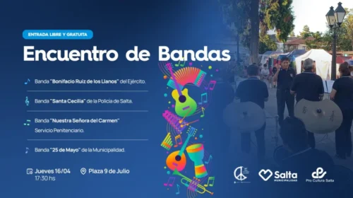 Salta celebra su aniversario con un encuentro de bandas en la plaza 9 de Julio