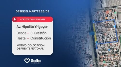 Desde el martes 26 habrá desvíos por obras en la pasarela del canal Yrigoyen