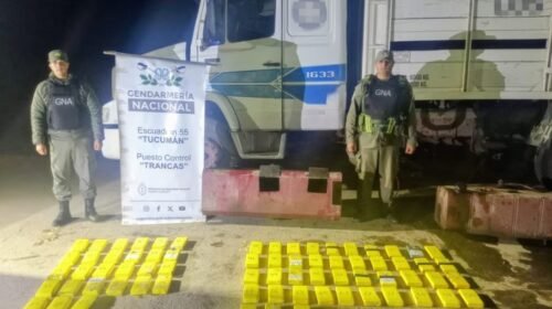 Gendarmería incauta más de 70 kilos de cocaína ocultos en el tanque de un camión
