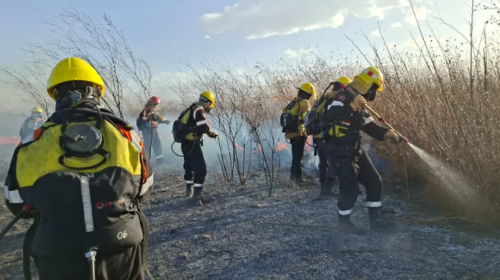Personal de Protección Ciudadana intervino para sofocar un incendio en zona sur