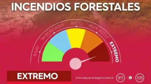 Indice de peligro extremo para incendios forestales