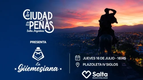 “Salta Ciudad de las Peñas” presenta a «La Güemesiana» en la plazoleta IV Siglos