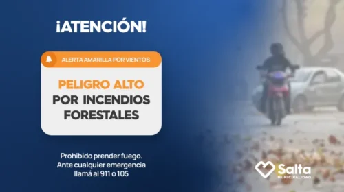 Alerta por vientos e incendios forestales en la ciudad durante los próximos días
