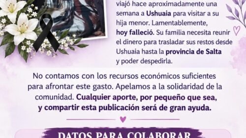 Colecta solidaria: buscan repatriar los restos de una salteña que falleció durante un viaje a Ushuaia