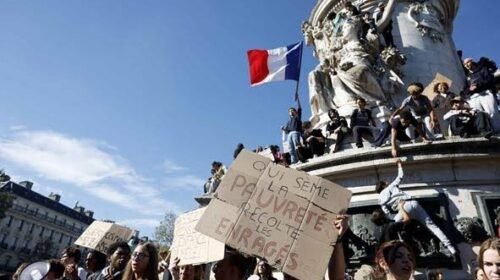 Fuerte presión en Francia: una masiva movilización de estudiantes reunió a más de 266.000 manifestantes contra las políticas oficiales