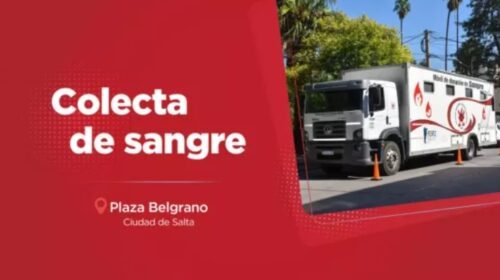 Hoy harán promoción y colecta de sangre en la Plaza Belgrano