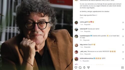 Falleció a los 81 años Piero, la voz inmortal de clásicos como “Mi viejo”